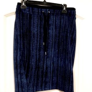 Philosophy, navy, and black lined skirt with drawstring waist